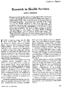 Research In Health Services Conference Report