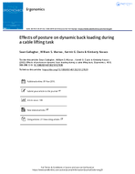Effects of Posture on Dynamic Back Loading During a Cable Lifting Task
