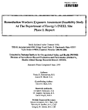 Remediation workers exposure assessment feasibility study at the Department of Energys INEEL site phase I report