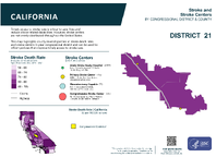 CA Congressional District 21 Stroke and Stroke Centers Map 118th Congress