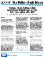 Timeliness of Death Certificate Data by Jurisdiction and Select Causes of Death United States and Puerto Rico 2023