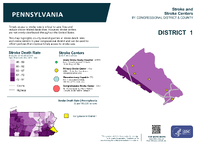 PA Congressional District 01 Stroke and Stroke Centers Map 118th Congress