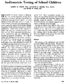 Audiometric testing of school children