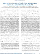 COVID19 Case Investigation and Contact Tracing Efforts from Health Departments  United States June 25July 24 2020