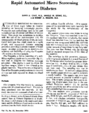 Rapid automated micro screening for diabetes