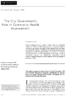 The city governments role in community health improvement