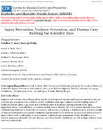 Injury Prevention Violence Prevention and Trauma Care Building the Scientific Base