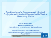 Considerations for pneumococcal 13valent conjugate and 23valent polysaccharide vaccine use among adults