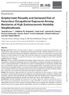 Employment precarity and increased risk of hazardous occupational exposures among residents of high socioeconomic hardship neighborhoods
