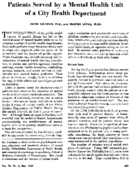 Patients served by a mental health unit of a city health department