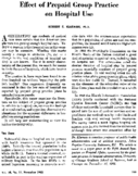 Effect of prepaid group practice on hospital use