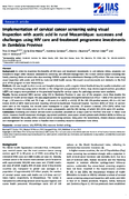 Implementation of cervical cancer screening using visual inspection with acetic acid in rural Mozambique successes and challenges using HIV care and treatment programme investments in Zambzia Province