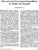 State and local government expenditures for health and hospitals