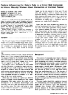 Factors influencing the return rate in a direct mail campaign to inform minority women about prevention of cervical cancer
