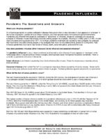 Pandemic Flu Questions and Answers