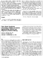 Toxic Shock Syndrome Chronology Of State And Federal Epidemiologic Studies And Regulatory DecisionMaking
