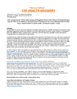 CDC guidance for travel and testing of pregnant women and women of reproductive age for Zika virus infection related to the investigation for local mosquitoborne Zika virus transmission in Brownsville Cameron County Texas