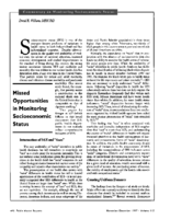 Missed opportunities in monitoring socioeconomic status