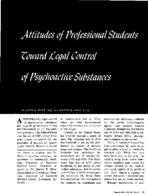 Attitudes Of Professional Students Toward Legal Control Of Psychoactive Substances