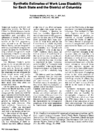 Synthetic estimates of work loss disability for each state and the District of Columbia