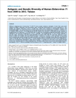 Antigenic and Genetic Diversity of Human Enterovirus 71 from 2009 to 2012 Taiwan