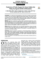 Predictors of public support for social safety net policy during the COVID19 pandemic