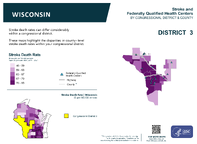 WI Congressional District 03 Stroke and Federally Qualified Health Centers Map 118th Congress