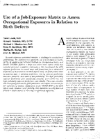 Use of a JobExposure Matrix to Assess Occupational Exposures in Relation to Birth Defects