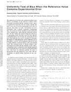 Uniformity Test of Bias When the Reference Value Contains Experiment Error
