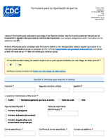 Formulario de los CDC para la importacin de perros 2024