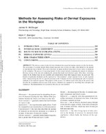 Methods for assessing risks of dermal exposures in the workplace