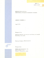 Instructor manual Industrial hygiene chemistry course lesson number 13