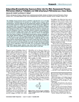 Integrating Biomonitoring Exposure Data into the Risk Assessment Process Phthalates Diethyl Phthalate and Di2ethylhexyl Phthalate as a Case Study