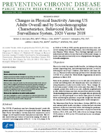 Changes in Physical Inactivity Among US Adults Overall and by Sociodemographic Characteristics Behavioral Risk Factor Surveillance System 2020 Versus 2018