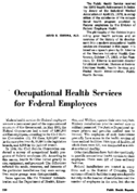 Occupational health services for Federal employees