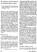 Investigation of jute imports as potential plague source