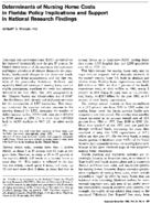 Determinants Of Nursing Home Costs In Florida Policy Implications And Support In National Research Findings