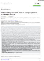 Understanding Traumatic Stress in Emergency Nurses A Systematic Review