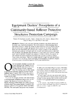 Equipment Dealers Perceptions of a CommunityBased Rollover Protective Structure Promotion