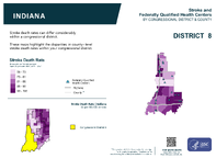 IN Congressional District 08 Stroke and Federally Qualified Health Centers Map 118th Congress