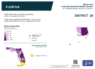 FL Congressional District 28 Stroke and Federally Qualified Health Centers Map 118th Congress