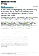 A MetaAnalysis of PrePregnancy Maternal Body Mass Index and Placental DNA Methylation Identifies 27 CpG Sites with Implications for MotherChild Health