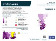 PA Congressional District 09 Stroke and Stroke Centers Map 118th Congress