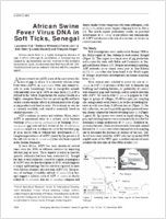 African Swine Fever Virus DNA in Soft Ticks Senegal