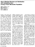 Use of medical services and satisfaction with ambulatory care among a rural Minnesota population