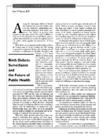 Birth Defects Surveillance And The Future Of Public Health