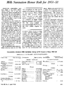 Milk sanitation honor roll for 195152