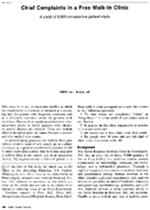 Chief complaints in a free walkin clinic a study of 3009 consecutive patient visits