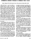 Experimental residency program in veterinary public health