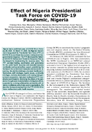 Effect of Nigeria Presidential Task Force on COVID19 Pandemic Nigeria